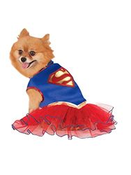 Disfarce oficial de Rubie's DC Comics Supergirl para cão, vestido tutu, tamanho: XS gola a cauda, 7 polegadas, peito 12 polegadas, Halloween, Halloween