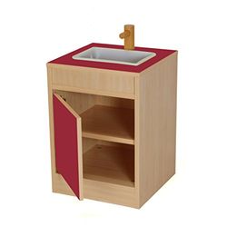 Mobeduc Keukengootsteen Module, Hout, 40 x 56 x 40 cm Kers Rood