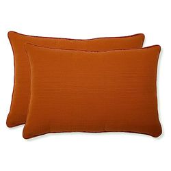 PERFECT PILLOW Oreiller Idéal pour intérieur/extérieur Cinnabar Corded surdimensionné rectangulaire Couvre-lit Taie d'oreiller, Orange brûlé, Lot de 2