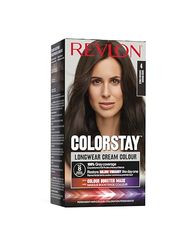Revlon ColorStay Longwear Cream Hair Color, Colorazione Permanente, Ultra-Nutriente, Senza Siliconi E Oli Minerali, Copertura Capelli Bianchi, Fino A 8 Settimane - 4 Castano Medio 165ml