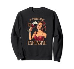 Gráfico de cita divertida para amantes del vino tinto estilo vintage Sudadera