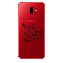 Zokko Beschermhoes voor Samsung J6 Plus 2018 Girls Just Wanna Have Sun – zacht transparant inkt zwart
