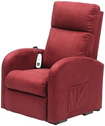 Daresbury Rise et Recline murale Hugger Chaise Moteur Unique – Suédine Noire Tressée Matériau – Couleur bordeaux