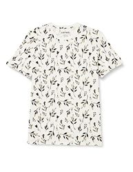 Koton Leaf Printed-Maglietta Girocollo a Maniche Corte T-Shirt, Bianco (000), M Uomo