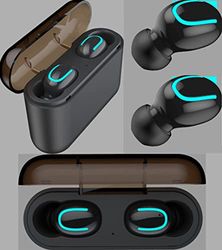 Bluetooth-hoofdtelefoon met oplaadbox voor ZTE Blade V10 smartphone, draadloos, in-ear hoofdtelefoon, waterdicht