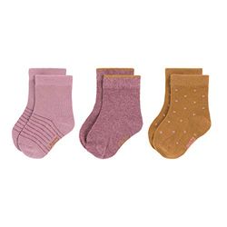 LÄSSIG Calcetines unisex para bebés y niños pequeños Juego de 3/ Palo de rosa Talla 12-14