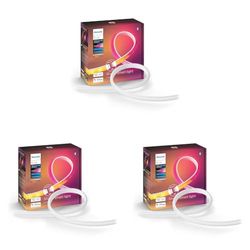 Philips Hue Philips Lighting 929002995001 White and Color Ambiance lightstrip Extension 1 mètre, Blanc (Lot de 3)