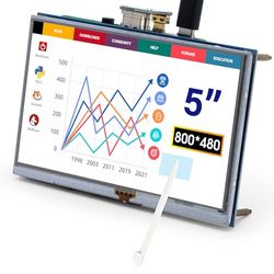 ELECROW Raspberry Pi Display, 5 inch touchscreen resolutie 800 x 480 TFT LCD mini-monitor voor Raspberry Pi, BB Black, Banana Pi, Win 7 8 10, Jetson Nano