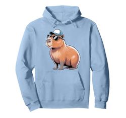 Cool Capybara con Occhiali da Sole Divertente Capybara Amante Felpa con Cappuccio