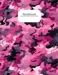 Pretty Pink Camouflage Notebook: Pink Camouflage notebook, 200 pages, 8.5 x 11