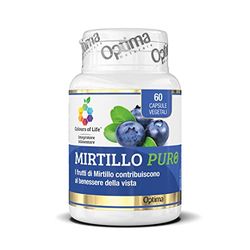 Colours of Life Mirtillo Puro - Integratore di estratto di Mirtillo nero titolato in antocianidine - Microcircolo e capacità visiva - Senza Glutine e Vegano, 60 capsule vegetali