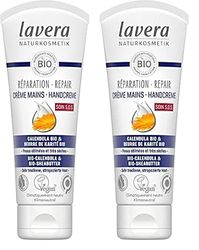 lavera Réparation Crème Mains - Calendula bio et beurre de karité bio - Soin d'urgence pour les mains sollicitées - Protection longue durée - Cosmétique naturelle - vegan - bio (1 x 75 ml) (Lot de 2)