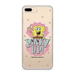 ERT GROUP SpongeBob TPU Case for iPhone 7 PLUS, iPhone 8 PLUS, Liquid Silicone Cover, Flexible and Slim, Protective for Screen, Shockproof and Anti-Scratch Phone Case Transparent