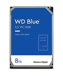 WD Blue 8TB per Desktop, Hard Disk interno da 3.5”, 5400 RPM Class, SATA 6 GB/s, Cache da 256 MB, Garanzia 2 anni