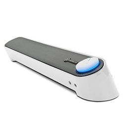 GOgroove PC-Soundbar-högtalare: 2.0 bärbar stereohögtalare med inbyggda ljudportar, upplyst LED-strömbrytare, USB-strömförsörjning för PC och datorer