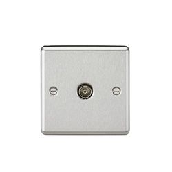 Knightsbridge CL010BC TV Outlet (niet-geïsoleerd) -Afgeronde rand geborsteld chroom