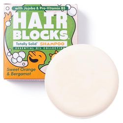 Hair Blocks - Solid Shampoo Bar (85g) for all hair types: Sweet Orange & Bergamot Solid Shampoo Bars| Soap Free, Plastic Free | Plant Based | Natural | Conditioning