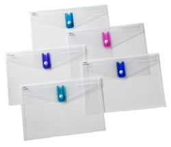 Snopake Polyfile15688 - Carpeta portadocumentos (5 unidades, A4, incluye compartimento para memoria USB)