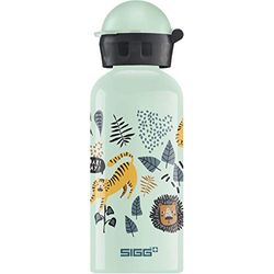 SIGG Jungle TZZ vattenflaska för barn (0,4 l), föroreningsfri barnflaska med läckagesäkert lock, lätt vattenflaska för barn av aluminium