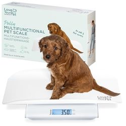 Beurer Love Your Pet Balance Polly pour animaux domestiques et humains, avec plateau de pesée amovible, pèse-chiot à partir de 100 g, pour petits animaux, fonction Hold, 180 kg