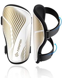 AirsFish Scheenbeschermers voor kinderen, voetbalgecertificeerd, lichtgewicht, duurzame, antislip scheenbeschermers met verstelbare riem, zeer sterke scheenbeschermers, voor jongens en meisjes