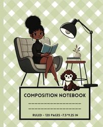 Colorful Green Gingham Composition Notebook – 120 Pages, Lined Paper, Perfect for School, Work & Journaling