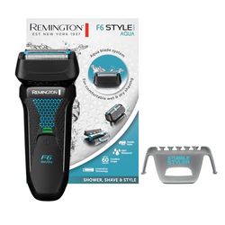 Remington Rasoio elettrico Barba F6 - Utilizzo su asciutto e bagnato - 100% impermeabile, Testina oscillante con blocco, Doppia lamina flessibili, Ricarica USB, Rasoio a lamina F6 Series Aqua F6000