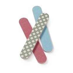 Manicare Lot de 3 petites limes émeri rembourrées pour façonner les ongles artificiels et naturels, grain moyen double face, durables, pour manucure ou pédicure professionnelle à la maison
