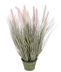 Kunstgras in zinken pot gras kunstgras siergras groene planten decoratief gras solitair gras decoratief grasarrangement borstengierst Panicoideae zoetgrassen Setaria