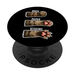 Gato Rock Tijeras De Papel Gato Paws Disfraz Divertido Niñas Meme PopSockets PopGrip Adhesivo
