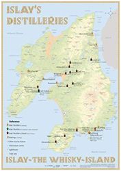 Islay's Distilleries Poster 60 x 42cm: Islay - The Whisky-Island