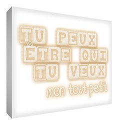 Canvas op frame feel good Art muurtattoo, moderne stijl en typografischer - U kunt gemakkelijk die u wilt - beige (60 x 40 cm)