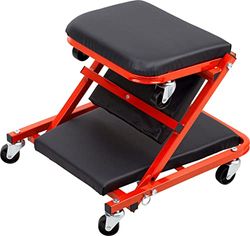 Meister 8985900 Montage-rolplank 2-in-1 - Te gebruiken als werkplaatsligstoel & rolkruk - belastbaar tot 150 kg - 6 zwenkwielen met 360° draaifunctie/ligstoel/montagestoel/werkplaatskruk
