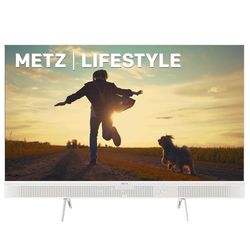 Metz Draagbare tv 32 inch Smart Google Tele HD met HDR handgreep 10 krachtige luidsprekers DBX Television Dolby Audio Chromecast geïntegreerde spraakbesturing Google Assistant (32MTE7000 wit)