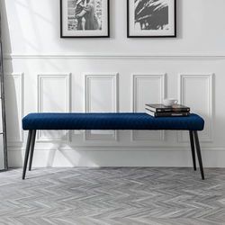 Julian Bowen Banc sans dossier Luxe, bleu, 140 x 38.5cm