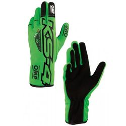Ompracing Omp Kart KS-4 Gloves, Fluo Green/Black, Size 5, Children