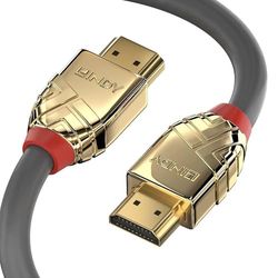 Lindy 10m Standard HDMI Cable, Gold Line, Premium Design with Ethernet, 4K 30Hz HDMI 2.0 10.2G 3D 1080p 120Hz 144Hz HDR ARC CEC ATC Tested TV OLED Monitor Xbox PS4 PS5 Blu-ray Soundbar, Grey