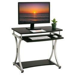 Techly - Mesa compacta para PC com bandeja removível - modelo ICA-TB 328BK – Superfície de trabalho e bandeja em fibra de madeira - Estrutura de metal - preto/grafite - 700 mm de largura - 550 mm de