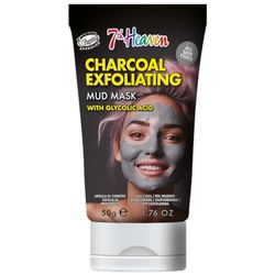 7th Heaven Charcoal Mud Face Mask with Glycolic Acid - 50ml Multi-Use Tube - Exfoliating - All Skin Types