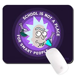 Alfombrilla de ratón Original y con Licencia Oficial Rick and Morty, patrón Rick and Morty 037 Black PC Computer Mouse Mat Antideslizante 225 mm x 189 mm