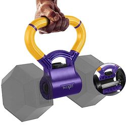 Yes4All Kettlebell Grip - Kettle Grip Nieuwe versie - Kettle Grip Handvat om halters om te zetten in Kettlebells voor workouts, b. Atomic Violet/Bicycle Yellow