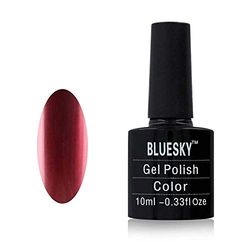 Bluesky Smalto Per Unghie Gel, Dark Red Metallic, Mt05, Buio Red, Metallico (Per Lampade Uv E Led) - 10 Ml