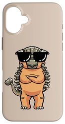 Ankylosaurus Dinosauro Con Occhiali Da Sole Design Custodia per iPhone 16 Plus