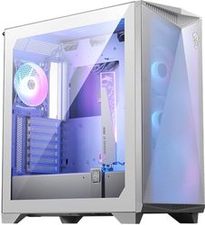 MSI MPG GUNGNIR 300R AIRFLOW WHITE Mid-Tower PC Case - E-ATX Capacity, 4 x 120 mm ARGB Fans with Hub Controller, Vertical GPU Support & Stand, Dust Filters, Cable Routing, USB Type-C (20Gbps)