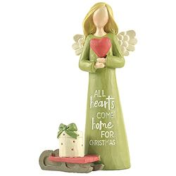 Feather & Grace Feather and Grace-All Hearts Come Christmas Guardian Angel ornament statuetka do dekoracji wnętrz prezent dla niej, żywica, Multi, jeden rozmiar