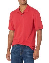 Amazon Essentials Camisola polo de algodão com corte regular (disponível em tamanhos grandes e grandes especiais) homem, vermelho, M