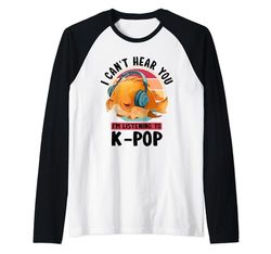 No puedo oírte, estoy escuchando mercancía de K-pop Goldfish Camiseta Manga Raglan