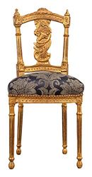 BISCOTTINI INTERNATIONAL ART TRADING Biscottini Ancienne 95 x 45 x 42 cm Louis XVI Antique Or, Chaise rembourrée Style français, Fauteuil Chambre en Tissu Beige, Media L7328