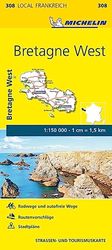 Michelin Bretagne West: Straßen- und Tourismuskarte 1:150.000: 308