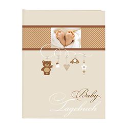 Goldbuch 11237 Little Mobile - diário de bebé (21 x 28 cm, 44 páginas ilustradas), bege